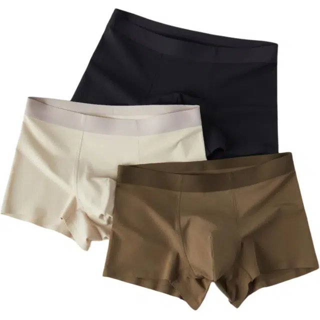 潞优野 轻奢无痕吸汗透气四角短裤新疆长绒棉夏季薄款亲肤舒适纯色简约平角内裤 男款