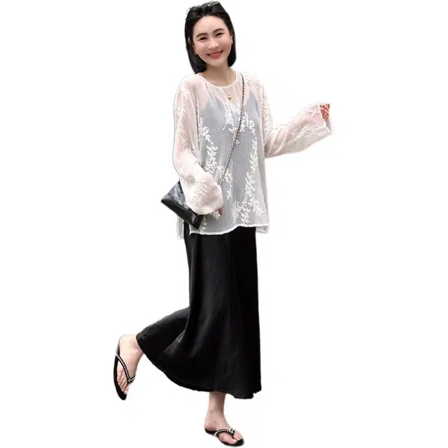 沐晓欣 休闲显瘦气质高腰裙装套装 女款