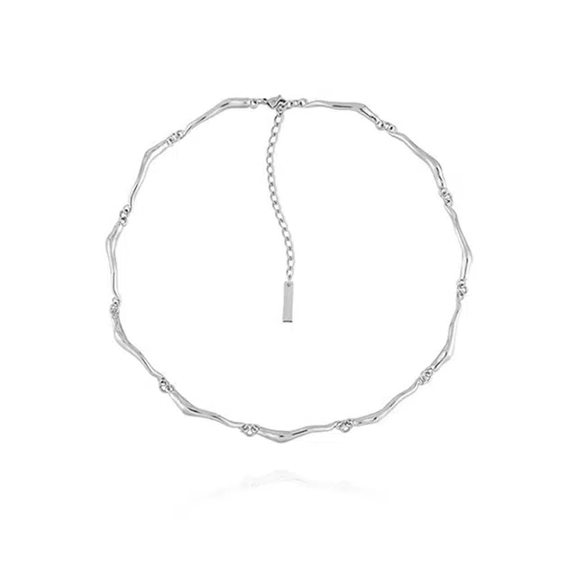 奥斯坦汀 水波纹街头小众 钛钢 项链 男款