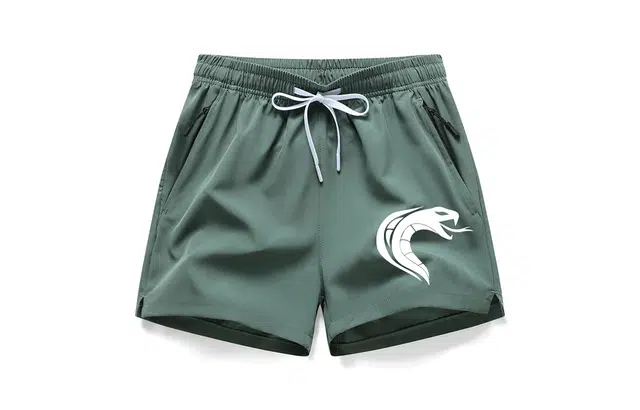 木林森 复古蛇图腾印花帅气潮流学生宽松透气运动短裤 男女同款