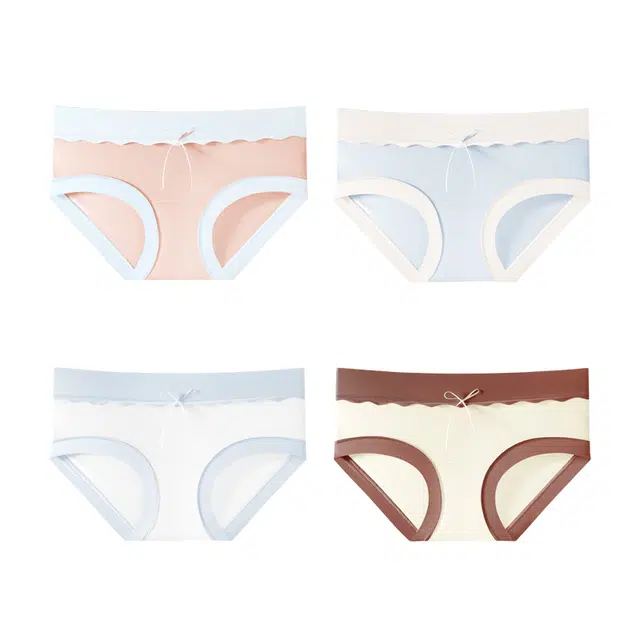 卡绚 加长底裆亲肤丝滑舒适透气吸湿无痕包臀抑菌三角内裤 女款