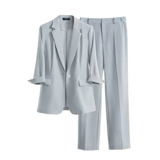 潞优野 高级感气质薄款外套秋季职业装休闲正装西服西装套装 女款