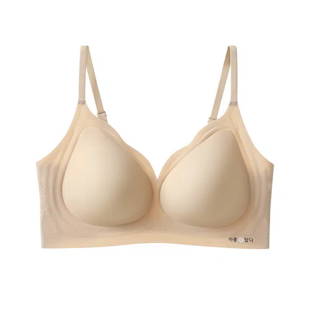 戴维诗 凉感内衣女聚拢防下垂塑形夏季薄款透气小胸粉底液隐形无痕无搭扣文胸 女款