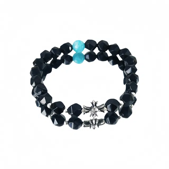 子婳 「黑夜骑士」原创个性简约时尚优雅百搭 黑曜石 手串 男女同款情侣款