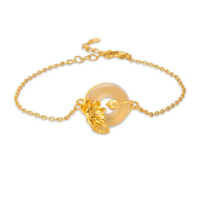 彗时 桃花平安扣 玉髓 手链 男女同款情侣款