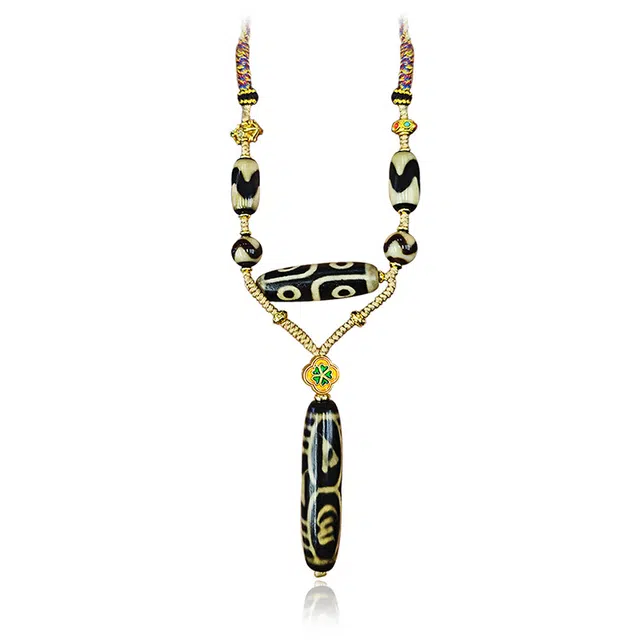 【箴言地门四眼】 眰恦 小众天珠吊坠 精致编绳 平安 心想事成#好运天然 玛瑙 项链 男女同款情侣款