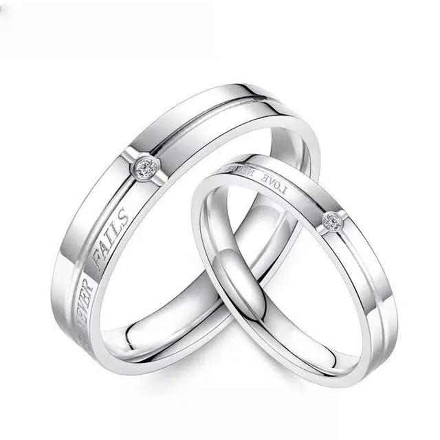 福柚 爱永无止息浪漫恋人对戒精致优雅简约现代风高级感设计时尚日常通勤百搭 合金 戒指 男女同款情侣款