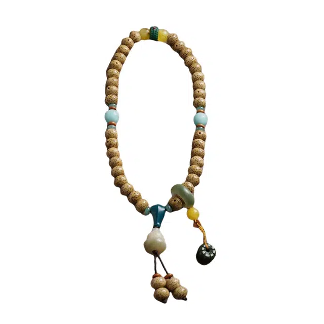 宣华意 精品手持文玩配饰整套葫芦吊坠藏式跑环念佛念珠 星月菩提 手串 男女同款情侣款