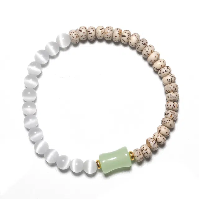 素于 简约精致清新森系小众轻奢高级感转运珠复古文艺风纳福平安手饰#好运 星月菩提 手串 男女同款情侣款