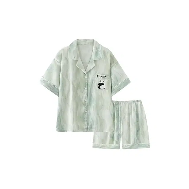 顶瓜瓜 夏季女透气舒适休闲短袖清新轻盈设计家居服睡衣套装 女款