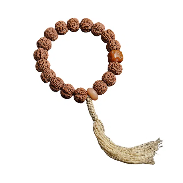 赤藤 福气满满招财进宝吉祥如意新中式国潮复古设计高级文玩盘玩佛珠手持链盘玩龙纹精品配饰藏式文玩 金刚菩提 手串 男女同款情侣款