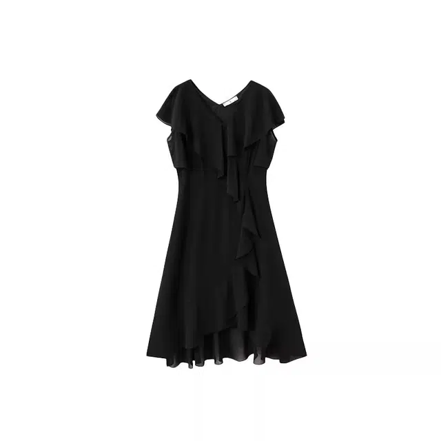 云妃秀 时尚休闲胖妹妹显瘦韩版百搭减龄遮肉短袖连衣裙 女款