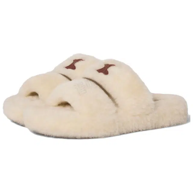 CELINE Fur Slides Triomphe