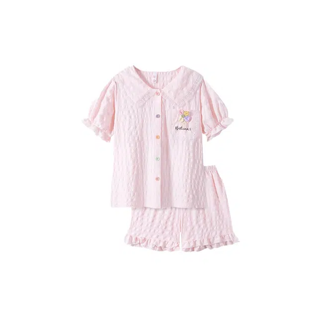 顶瓜瓜 夏季女透气舒适休闲轻便短袖款式家居服睡衣套装 女款