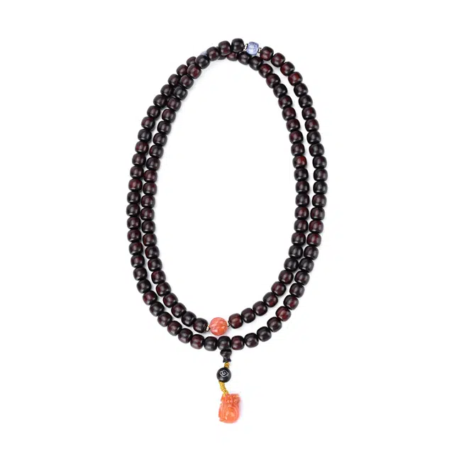 天纵 招财纳福财源广进粉貔貅文玩佛珠盘串鸿运吉祥好运多圈叠戴 紫檀属 手串 男女同款情侣款