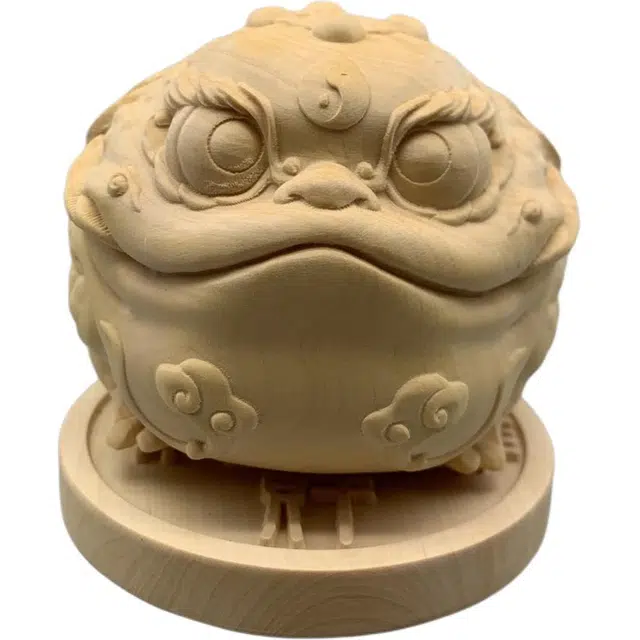 得笙陌 转运金蟾木雕手把件招财进宝#好运 黄杨木 木作摆件 男女同款情侣款