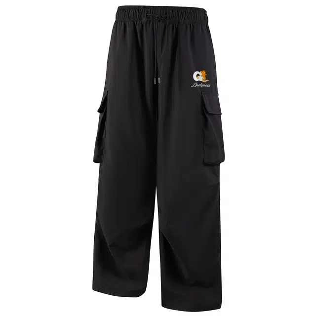 加菲猫家族 美式潮流迷彩风山系户外运动城市休闲百搭卡通动漫加菲猫印花时尚高街宽松舒适直筒垂感系带中腰工装裤 男女同款