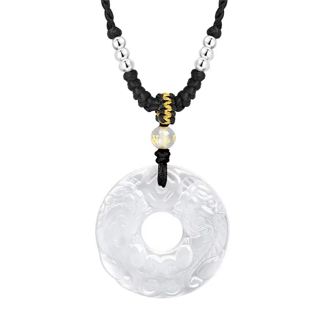 雅生珠宝 招财进宝 貔貅平安扣 新中式国潮吸金来财 财源滚滚平安顺遂 #好运天然 玉髓 项链 女款