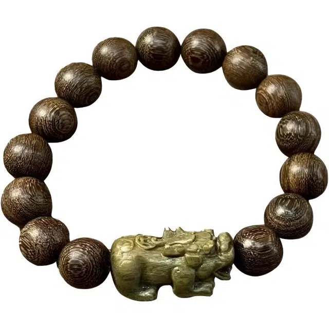 湘喜 招财纳福貔貅 八方来财 转运珠佛珠多宝珠小众佛珠#好运 绿檀 手串 男女同款情侣款