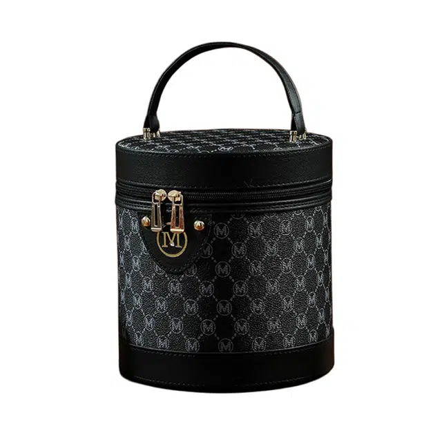 吉圣瑞美拉德色水桶包化妆箱大容量化妆包多功能防水手提便携 收纳便携