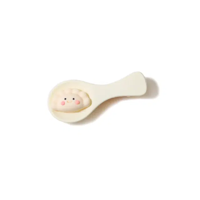 【可爱搞怪仿真勺子】 攸委 甜美百搭创意饺子发夹侧边夹刘海夹少女碎发鸭嘴夹 树脂 个性食物趣味发卡女头饰夹子 女款