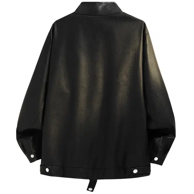 吾皇猫 高街美式复古嘻哈英伦学院风潮流设计感胸前拉链口袋百搭休闲宽松机能风落肩翻领防风防水机车服外套潮牌工装皮衣 男女同款