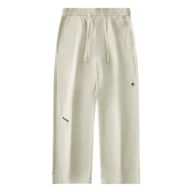 洞洞拐 纯色舒适系带简约百搭休闲裤 男女同款