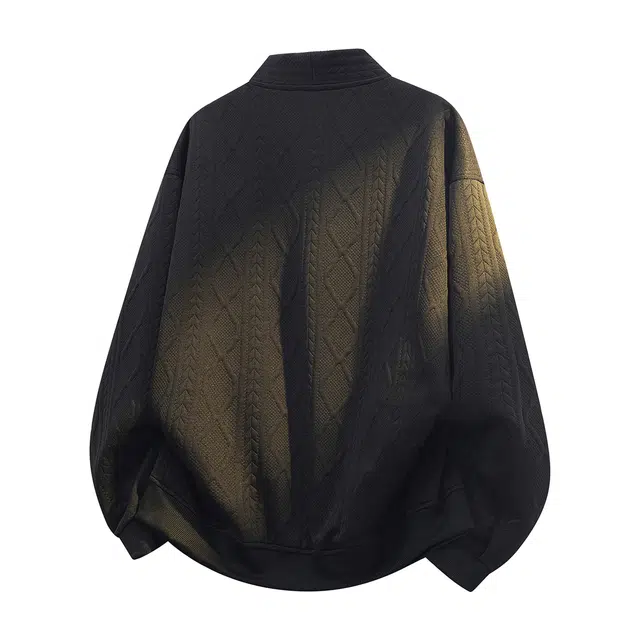 寻星记 学院风纯色提花开衫 休闲外穿必备针织衫 男女同款