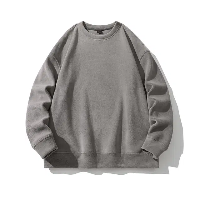 华夏儿女 重磅奥粒绒圆领套头高端时尚潮流宽松百搭长袖秋季卫衣 男款