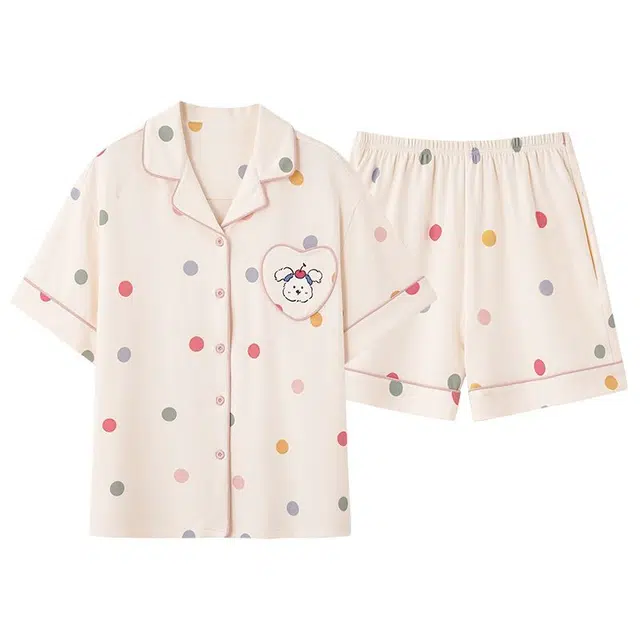 顶瓜瓜 夏季女透气舒适休闲亲肤设计简约款式家居服睡衣套装 女款