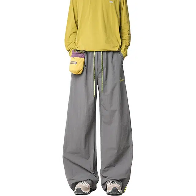 佐菲利 美式撞色山系户外运动徒步拉链伞兵工装裤垂感微喇裤子休闲裤 男女同款