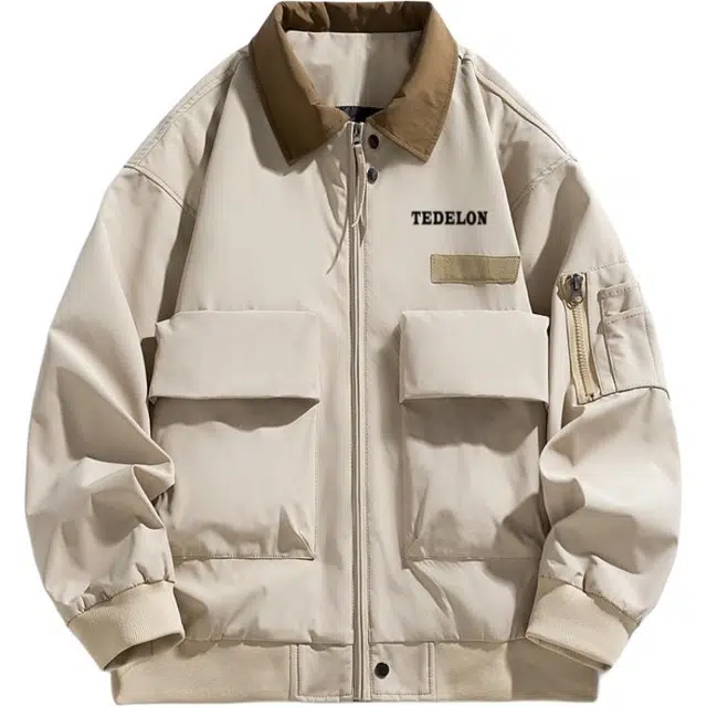 太子龍 美式高街工装户外休闲拼接撞色时尚大口袋翻领青少年舒适耐磨夹克 男款