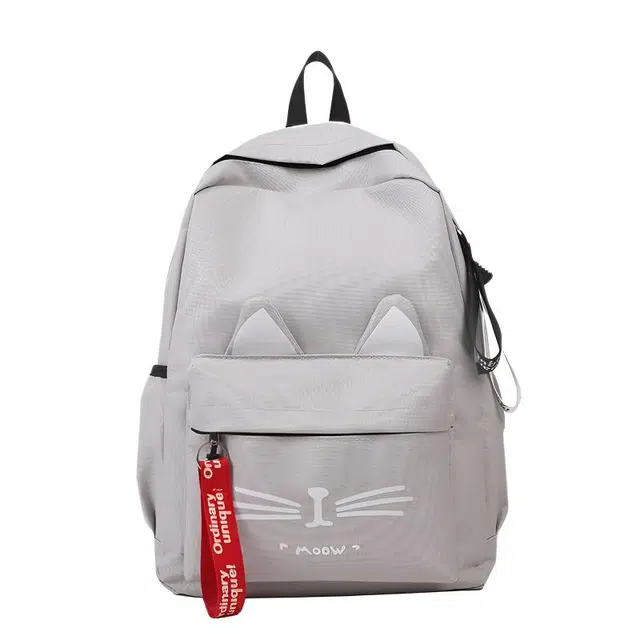 帕克熊 萌物可爱俏皮舒适轻便背包日系喵耳朵嘟嘟 帆布 双肩包 男女同款情侣款 多色