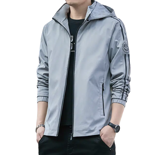 金盾 可脱卸帽假两件长袖夹克外套 男款