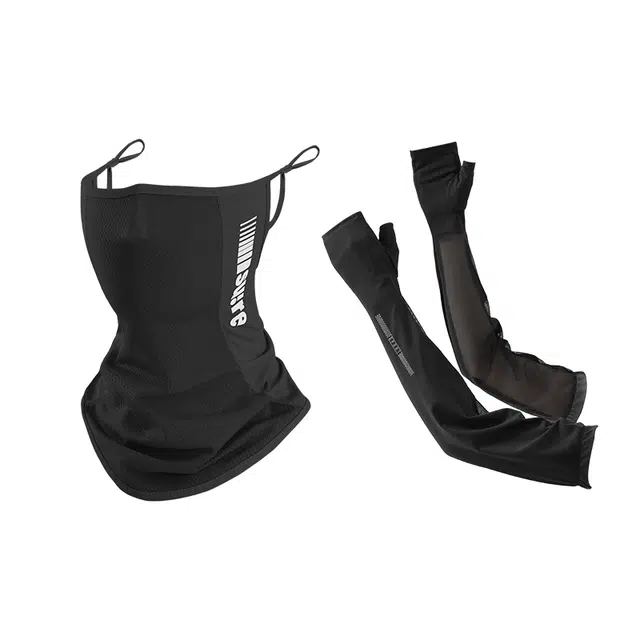 南极人 冰丝透气全脸防紫外线口罩遮脖子脸罩户外骑行运动遮阳护手臂袖套网纱冰袖手袖冰凉 锦纶 防晒面罩 男女同款情侣款