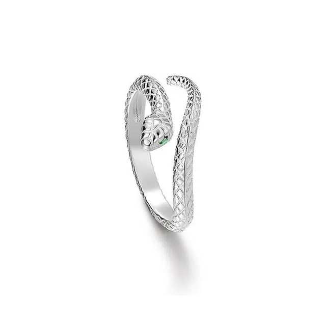 【纯银999|灵蛇】 银彦 小蛇开口素圈指环 十二生肖本命蛇 复古国朝简约小众设计高级感 立体光面可调节#好运 足银 戒指 男女同款情侣款