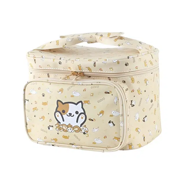 吉圣瑞卡通可爱蝴蝶结手提化妆包大容量收纳包轻便便携旅行化妆包