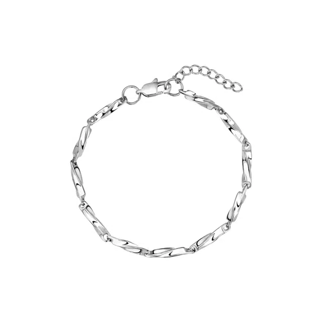 福柚 莫比乌斯 简约百搭时尚轻奢精致小众高级感设计日常通勤手饰 拼接款 学生 兄弟 钛钢 手链 男款