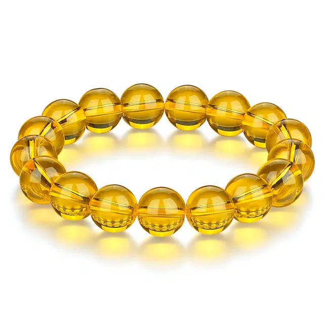 七可 【八方来财】有钱花时来运转招财进宝 小众轻奢寓意好运 简约日常百搭 黄水晶 手串 男女同款情侣款