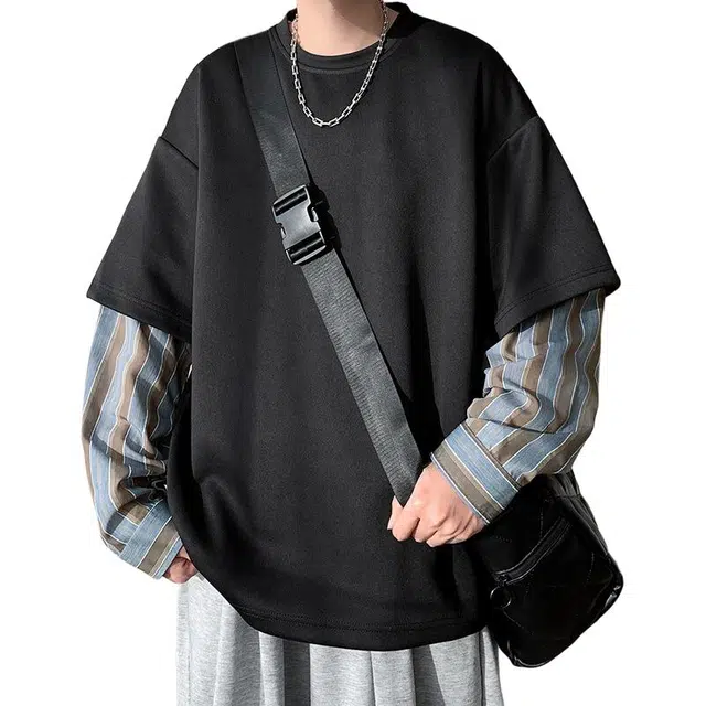 佐菲利 假两件小众高级感设计感半高领潮牌长袖卫衣 男女同款