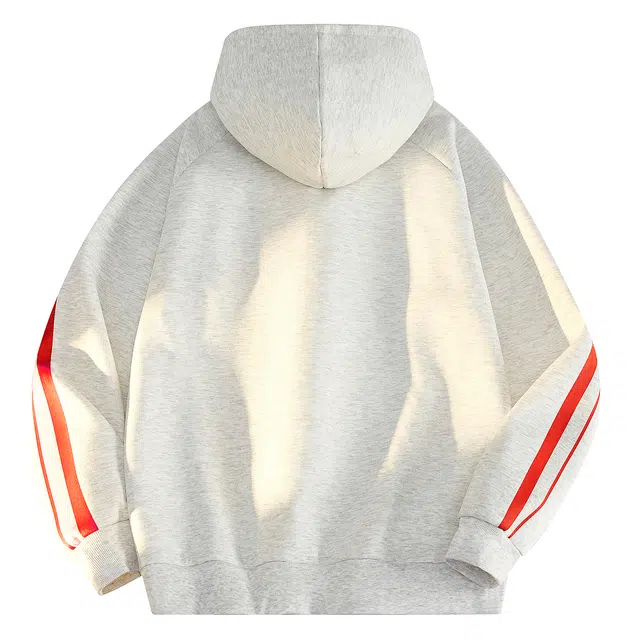 加菲猫家族 美式无性别套头卡通帽衫复古落肩品牌字母印花休闲高街两条杠条纹长袖上衣潮流百搭亲肤舒适透气宽松连帽卫衣 男女同款