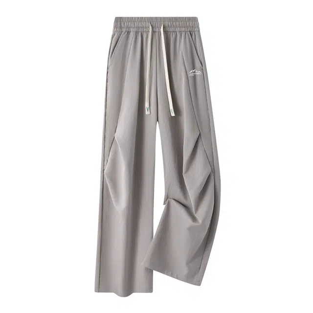 虫小绿 美式潮牌高街复古简约设计拖地直筒宽松阔腿亲肤舒适运动休闲裤 男女同款