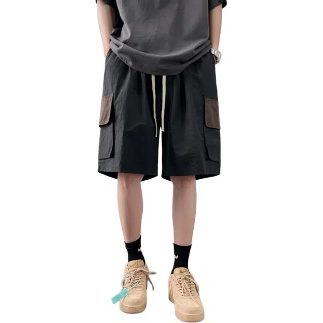佐菲利 美式复古工装夏潮牌多口袋机能风大码速干过膝五分裤子休闲短裤 男女同款