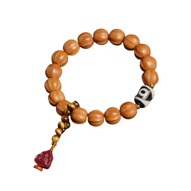 赤藤 新中式国风文玩平安顺遂招财进宝鲨鱼背京八棱文玩配饰弥勒佛珠#好运 猴头核桃 手串 男女同款情侣款