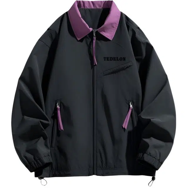 太子龍 复古工装户外旅行都市生活旅游通勤休闲百搭撞色翻领多拉链口袋夹克 男女同款