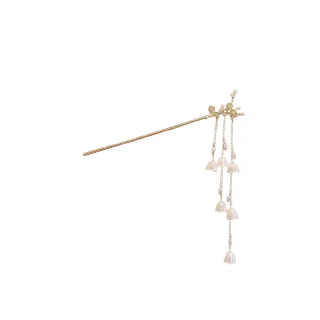 水中玉 新中式簪子高级感流苏步摇简约现代盘发发钗头饰 合金 发簪 女款