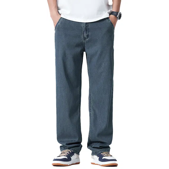 金盾 夏季阔腿宽松长裤牛仔裤 男款