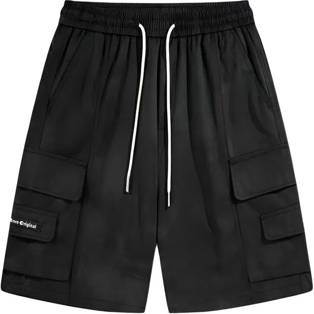 左岸 夏季潮牌时尚百搭薄款日常直筒扎染五分工装宽松潮流抽绳通勤休闲短裤 男款