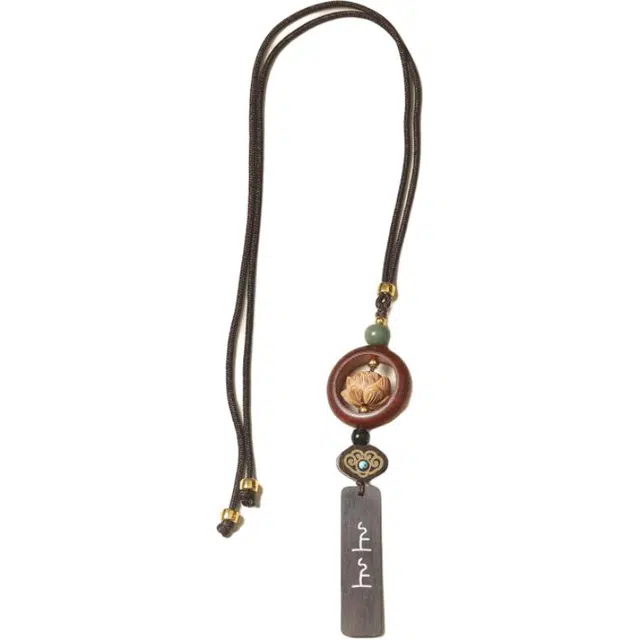 得笙陌 上上签莲花汽车挂高档车内车载后视镜平安中国风#好运 檀木 挂件 男女同款情侣款