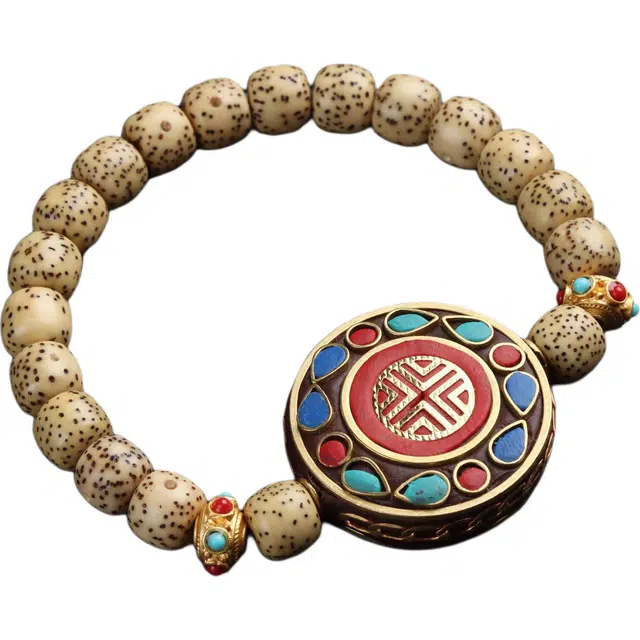 得笙陌 唐卡转运手饰品文艺范佛珠手持串#好运 星月菩提 手串 男女同款情侣款